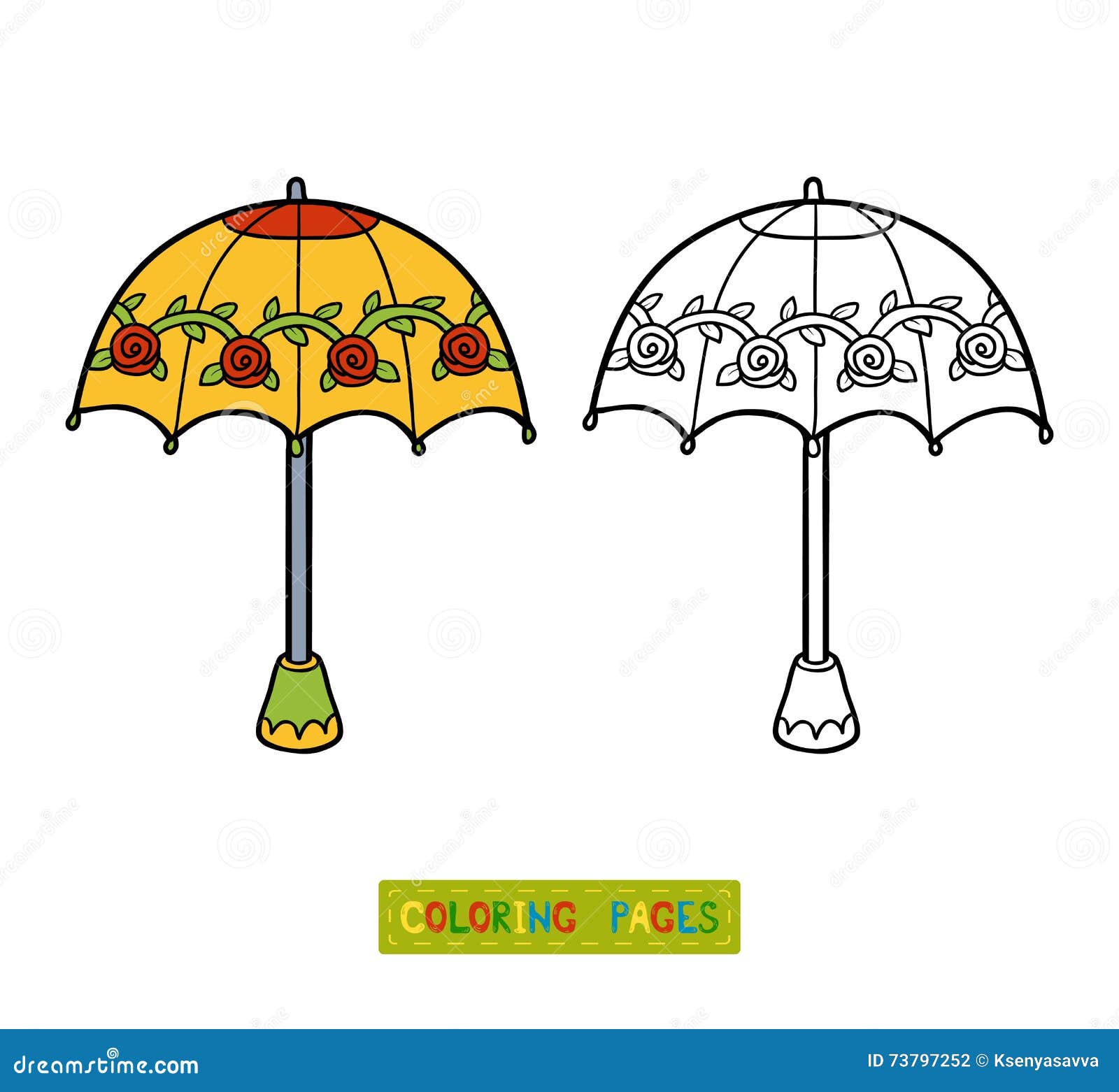 Libro da colorare per i bambini ombrello Colore colorful