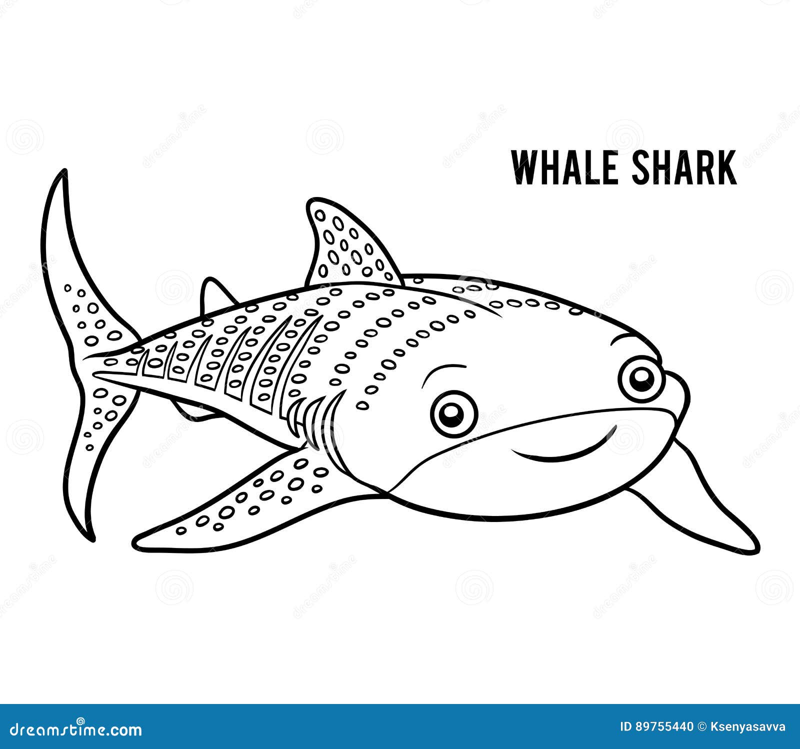 Libro da colorare squalo balena Fotografia Stock