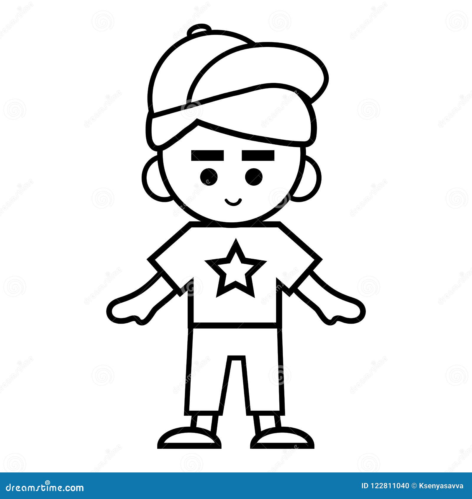 Libro De Colorear, Colegial Ilustración Vector - Ilustración casquillo, colorante: 122811040