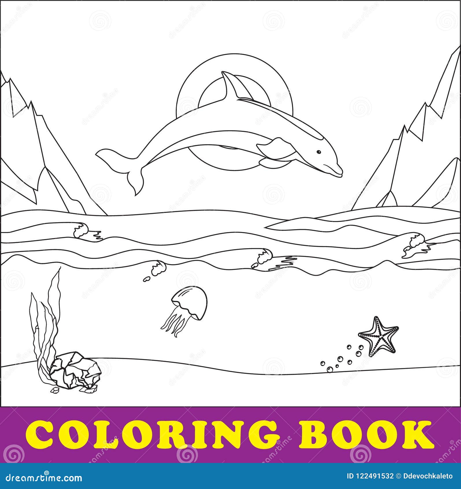 Libro De Colorear Del Mar Para Los Niños Ilustración del Vector - Ilustración de feliz, océano: 122491532 Libro De Colorear Del Mar Para Los Niños Ilustración del Vector - Ilustración de feliz, océano: 122491532