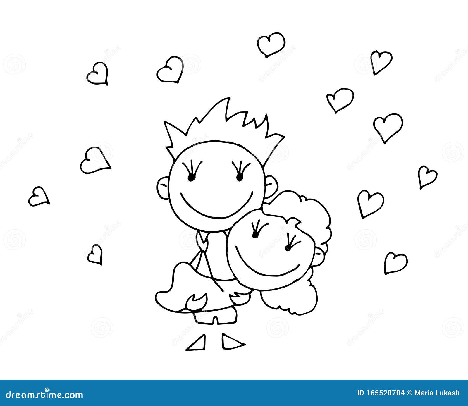 Libro De Colorear Para Los Niños - Niño Sonriente Sostiene a Una Chica En  Los Brazos Día De San Valentín 14 De Febrero Dibujo Man Ilustración del  Vector - Ilustración de lindo, mano: 165520704