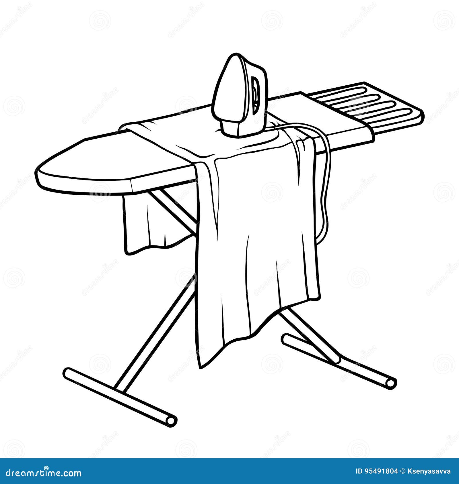 Libro De Colorear, Tablero Que Plancha Ilustración del Vector