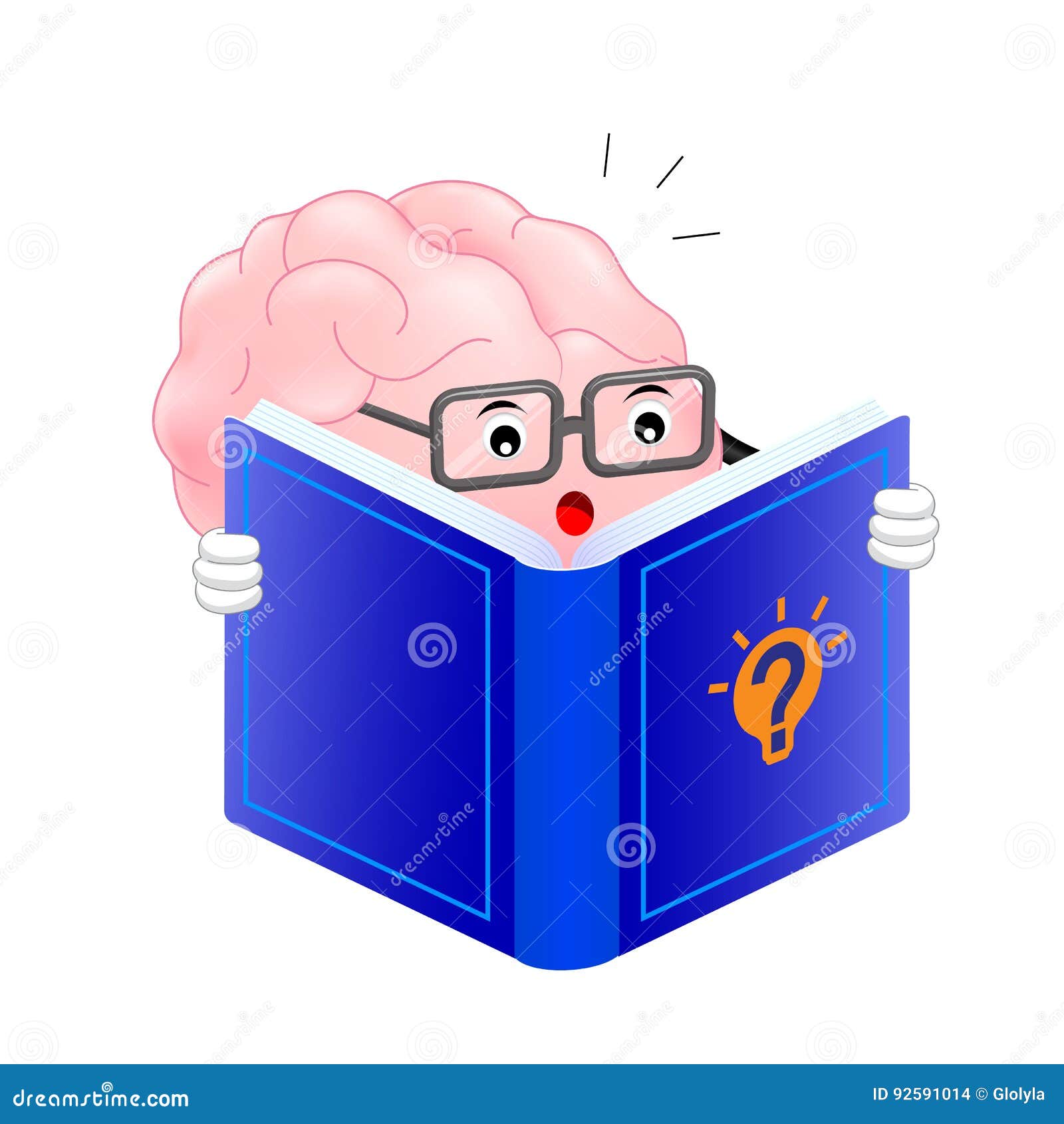 Libro De Lectura Lindo Del Personaje De Dibujos Animados Del Cerebro  Ilustración del Vector - Ilustración de conocimiento, cara: 92591014