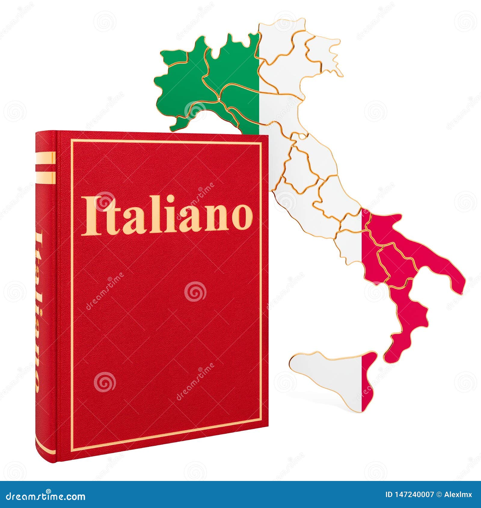 Libro De Lengua Italiana Con El Mapa De Italia, Representación 3D Stock de  ilustración - Ilustración de vocabulario, funcionario: 147240007