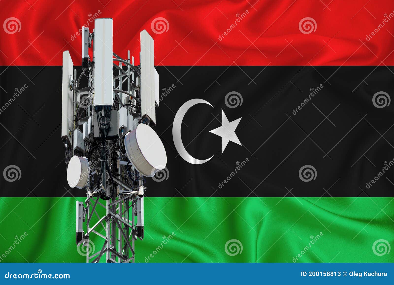 Libya Flag, Background with Space for Your Logo - Industrial 3D  Illustration. 5G Smart Mobile Phone Radio Network Antenna Base Stock  Illustration - Illustration of industrial, telecom: 200158813