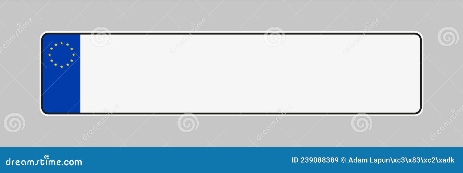 Licence Plate of EU. Car Number Plate Template. Stock Vector