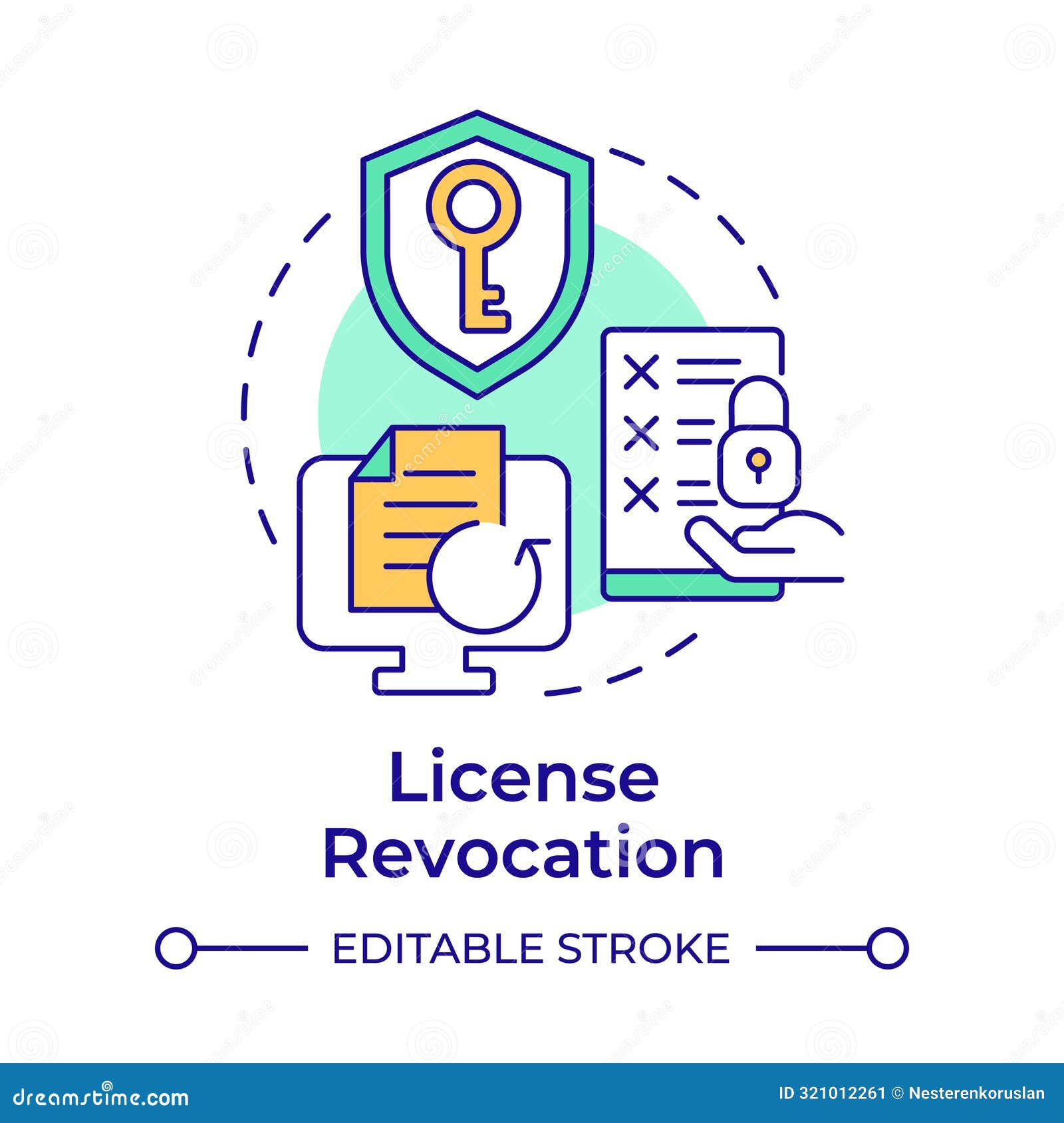 license revocation multi color concept icon
