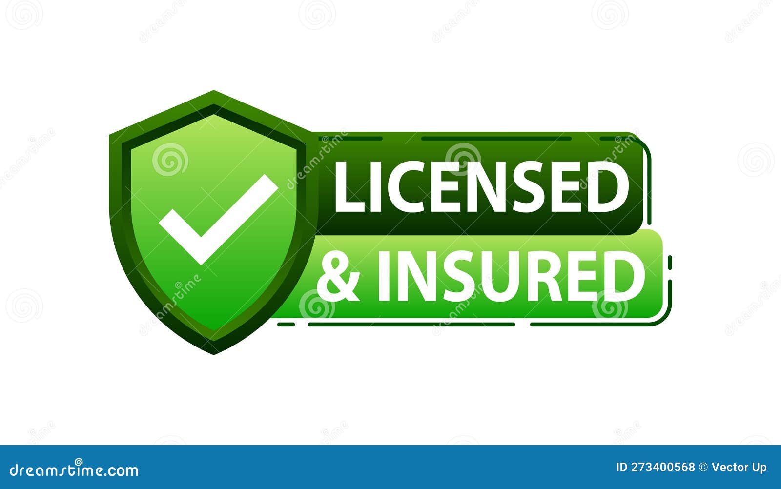 licensed and insured label. official license and insurance - a guarantee of quality and safety