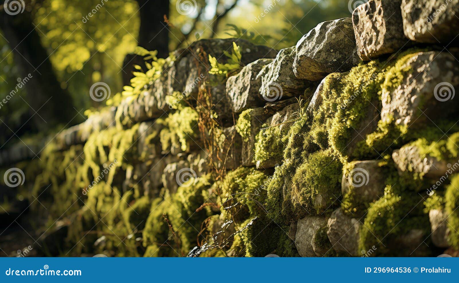 lichen covered ancient stone wall