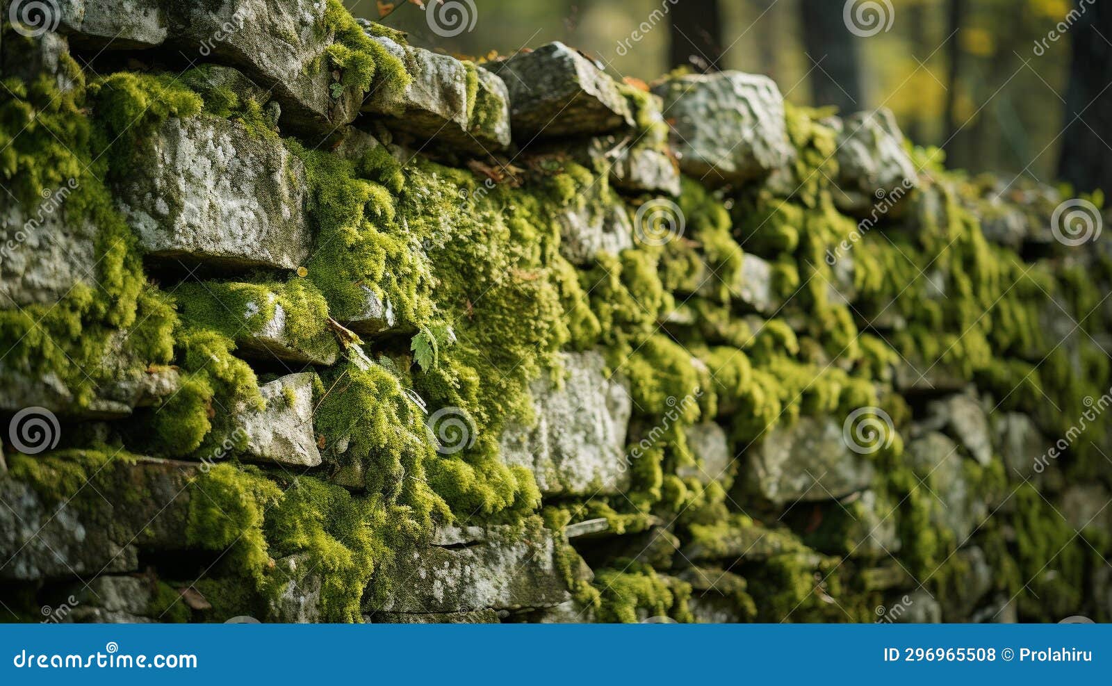 lichen covered ancient stone wall