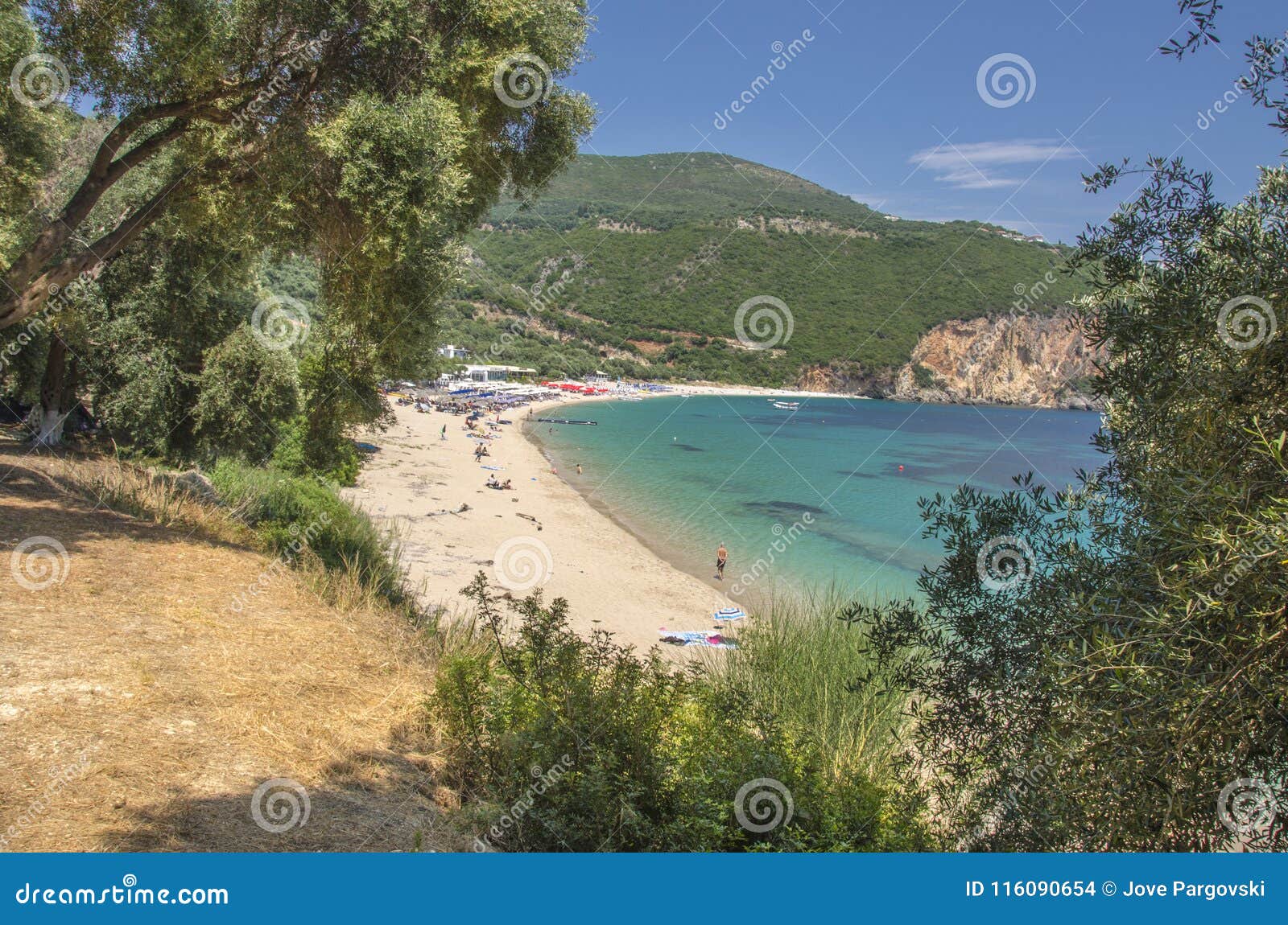 Lichnos Strand - Det Ionian Havet - Parga, Preveza, Epirus, Grekland ...