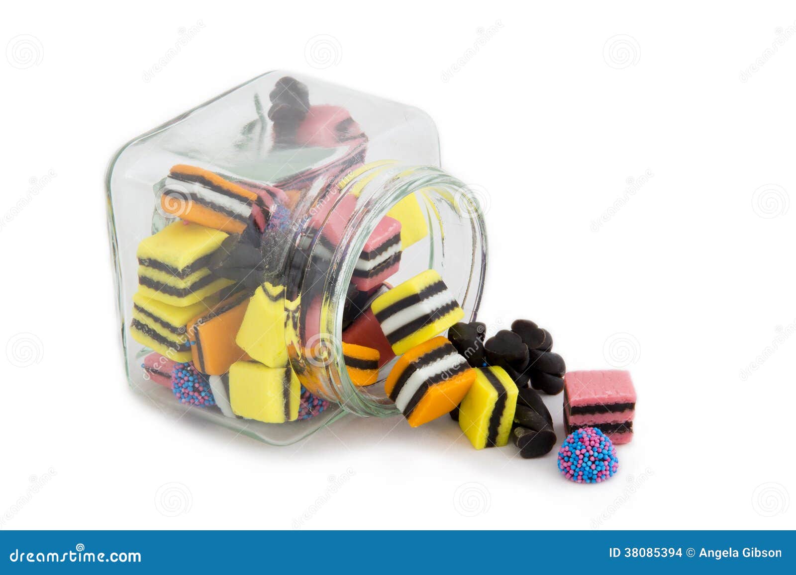 Licorice Allsorts in Jar Top Side Stock Photo Image of black, lollies 38085394