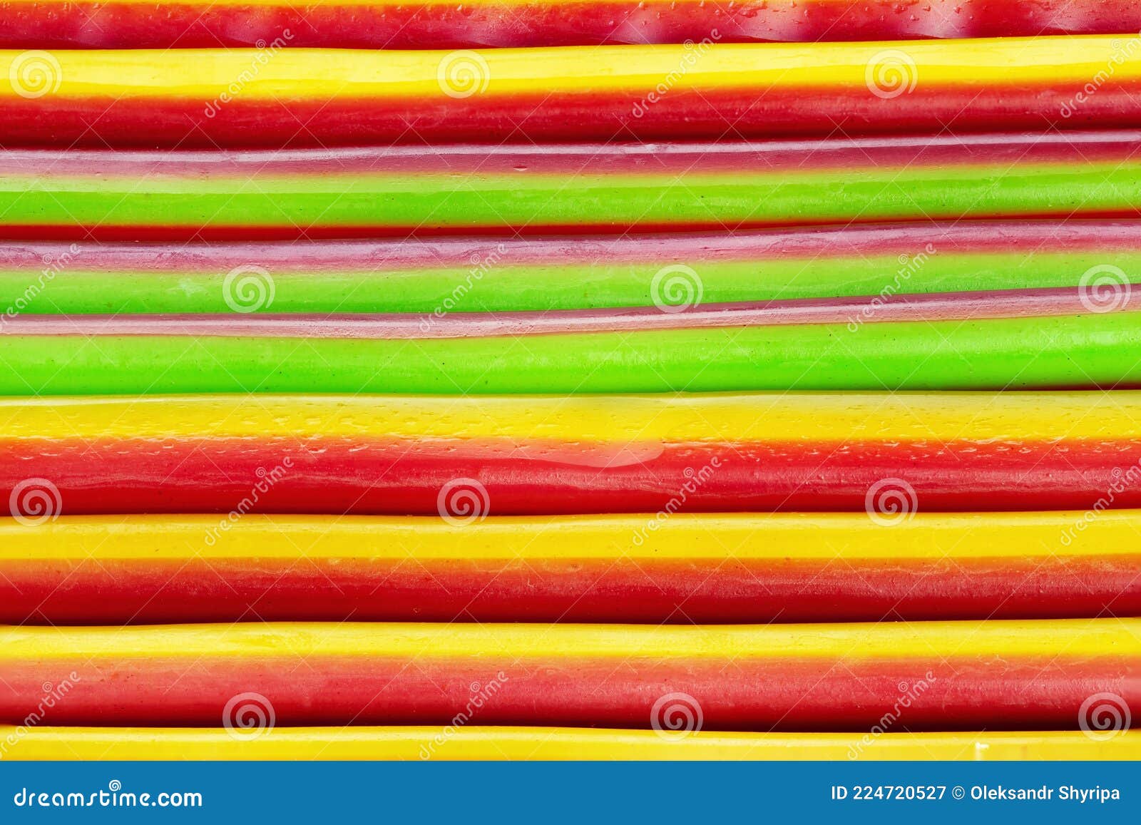 Licorice Candy. Sweet Gummy Sticks with Different Flavor Stock Image