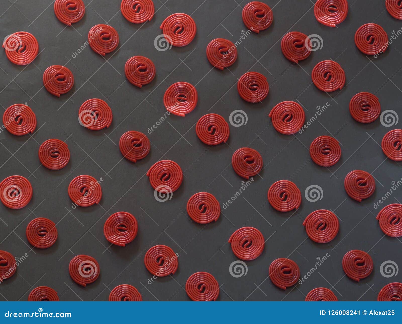 licorice pattern on black background