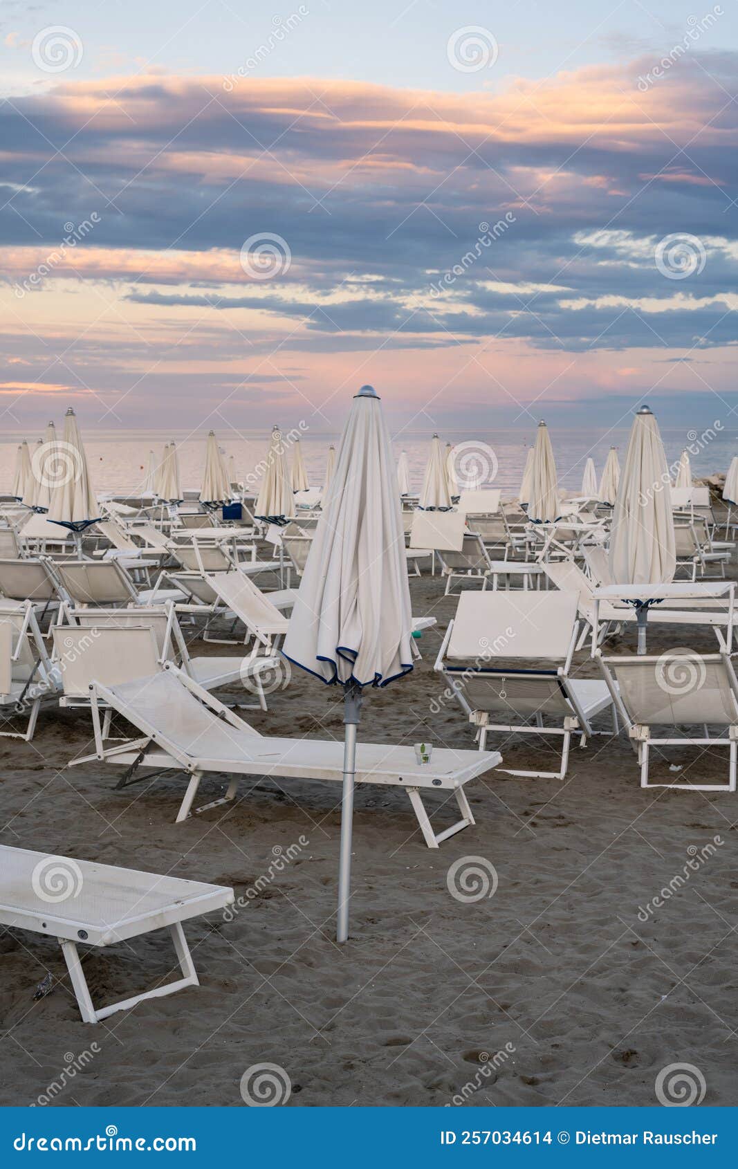 lido di venezia beach in venice at dusk