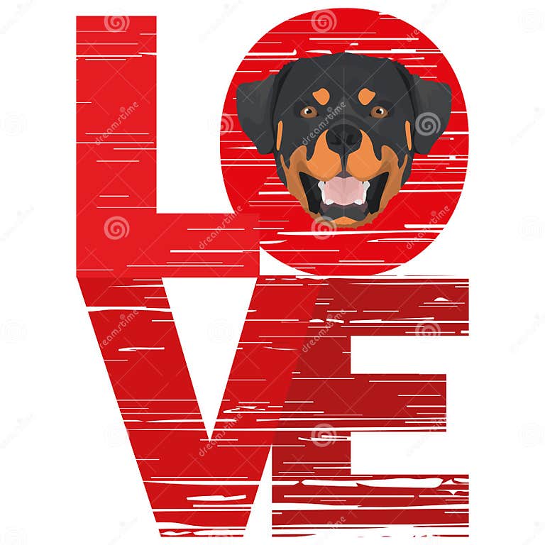 Liebe Rottweiler vektor abbildung. Illustration von kopf 149189474