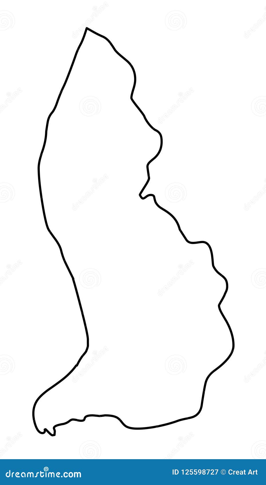 Liechtenstein Map Outline Vector Illustration Stock Vector