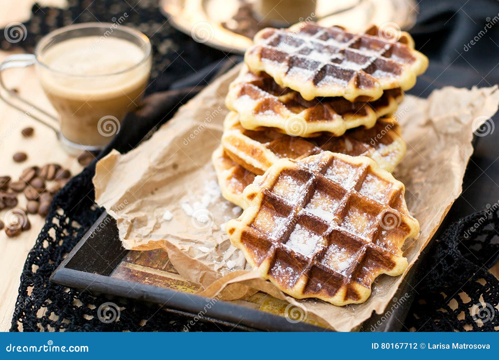 Liege Waffles with Pearl Sugar Stock Photo Image of batter