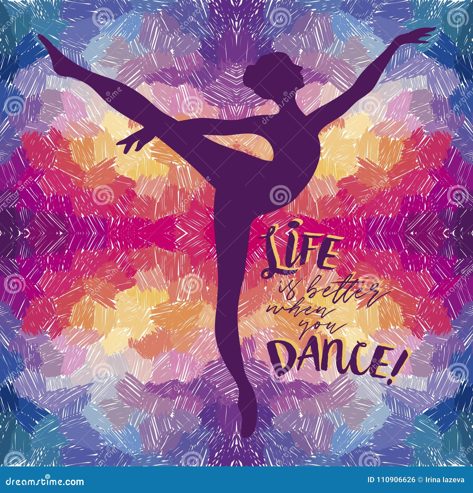 Life Is Better When You Dance Poster Stock Vector Illustration Of