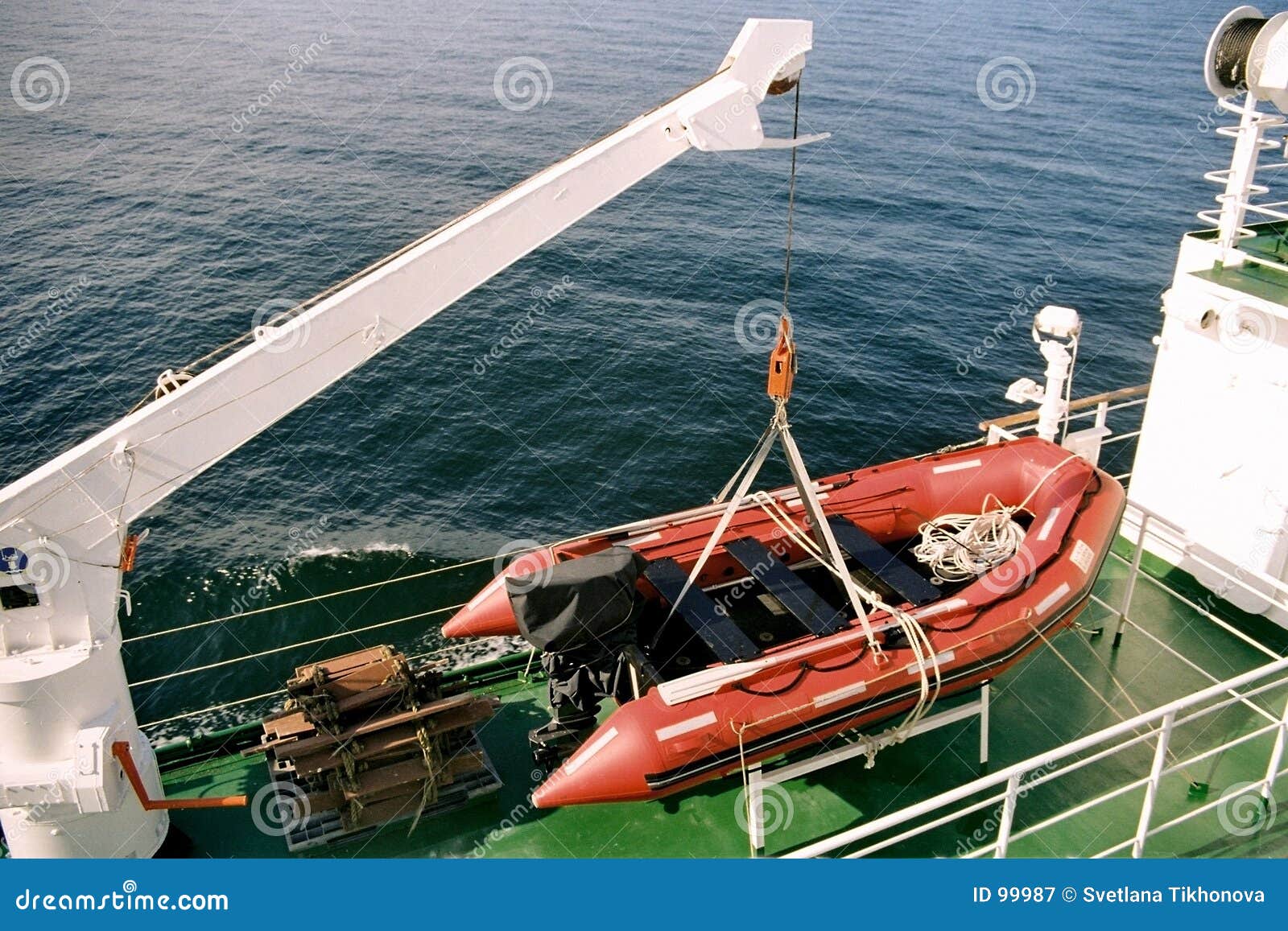 Life Boat Handling Gear Winch Of Big Vessel RoyaltyFree Stock Image