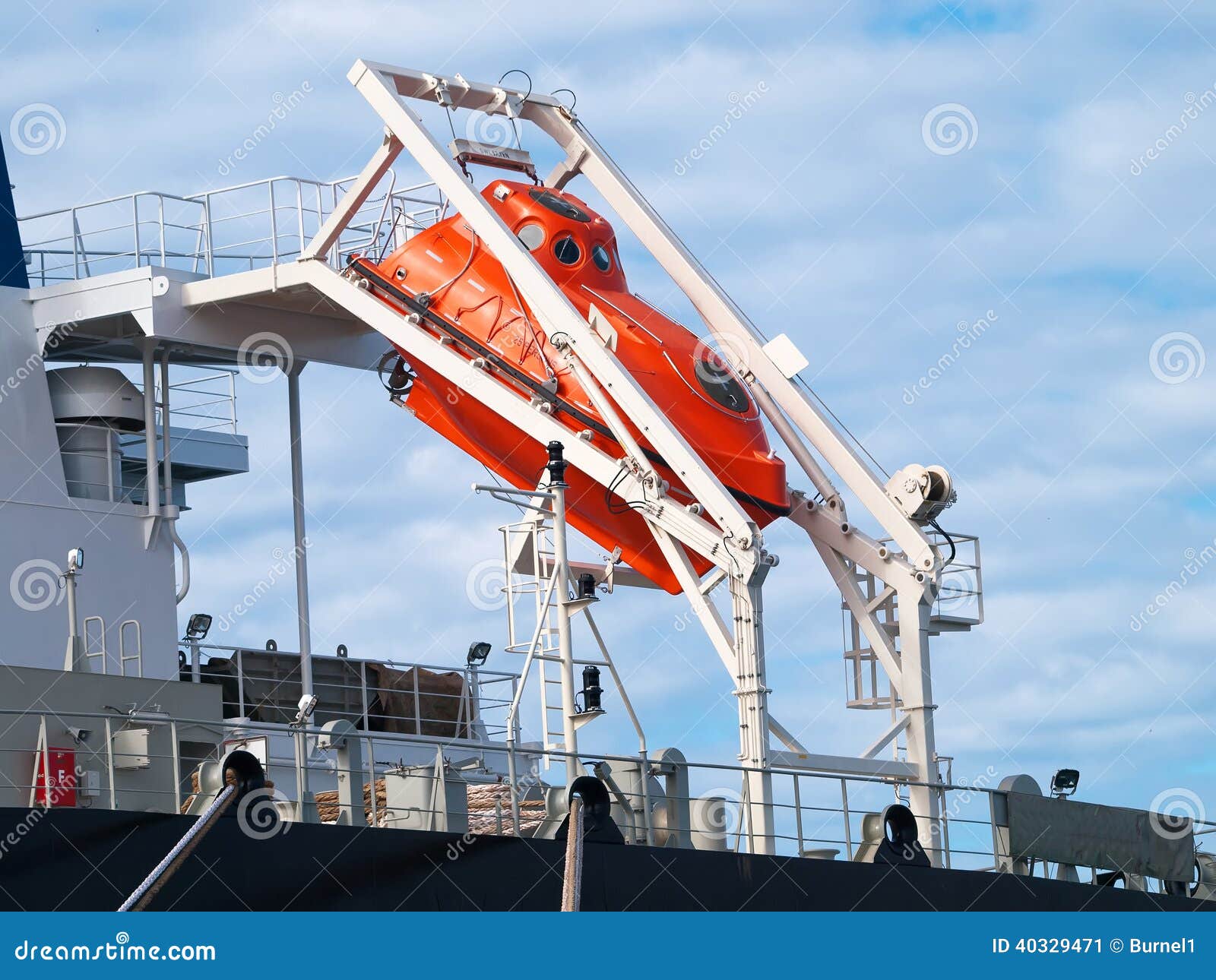 Life Boat Handling Gear Winch Of Big Vessel RoyaltyFree Stock Image