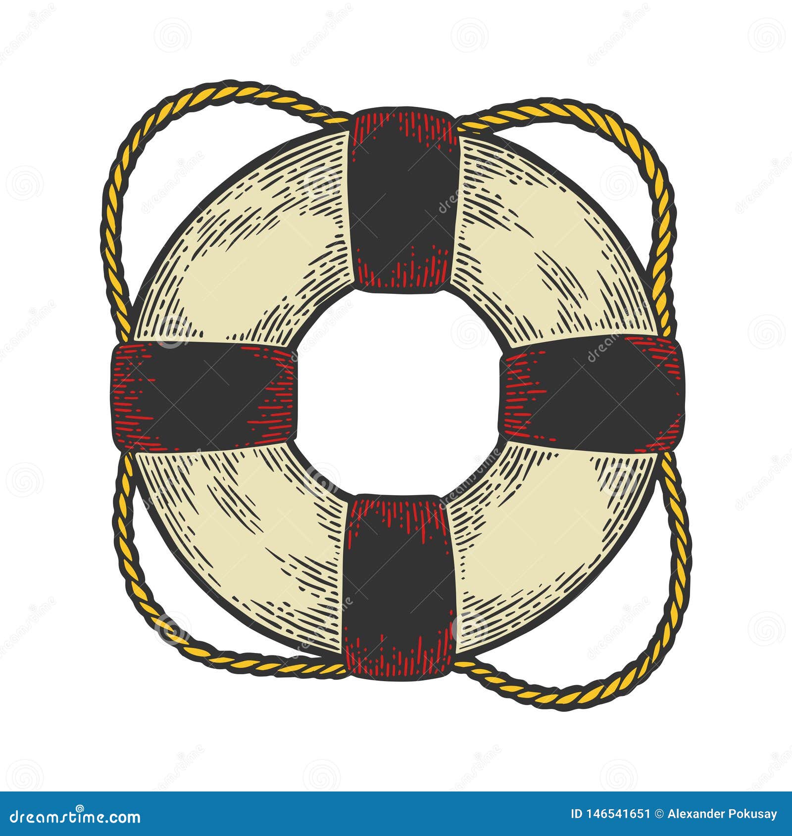 Download Life Buoy Color Sketch Engraving Style Vector Stock Vector ...