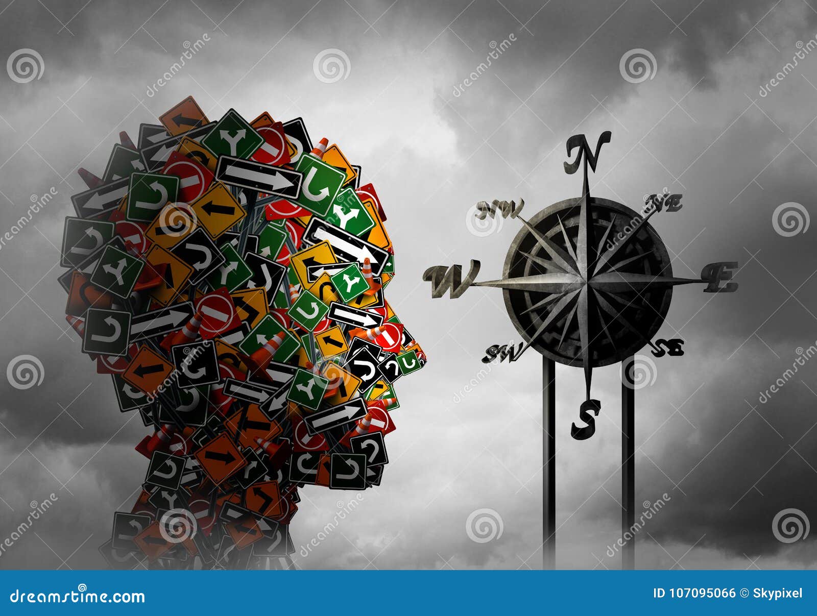 Wisdom Compass Concept 3d Stock Illustrations 41 Wisdom Compass