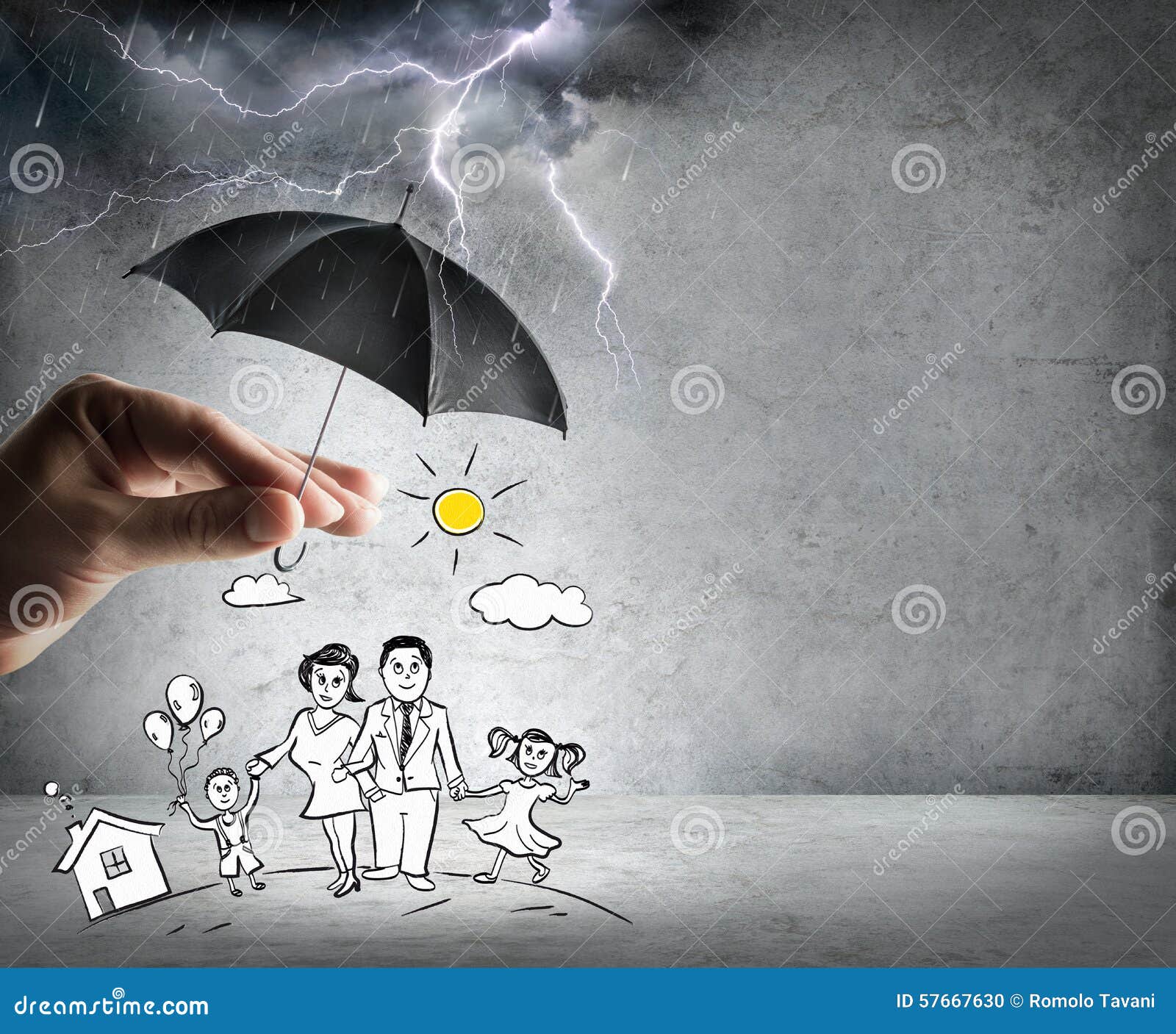 life and family insurance - safety concept