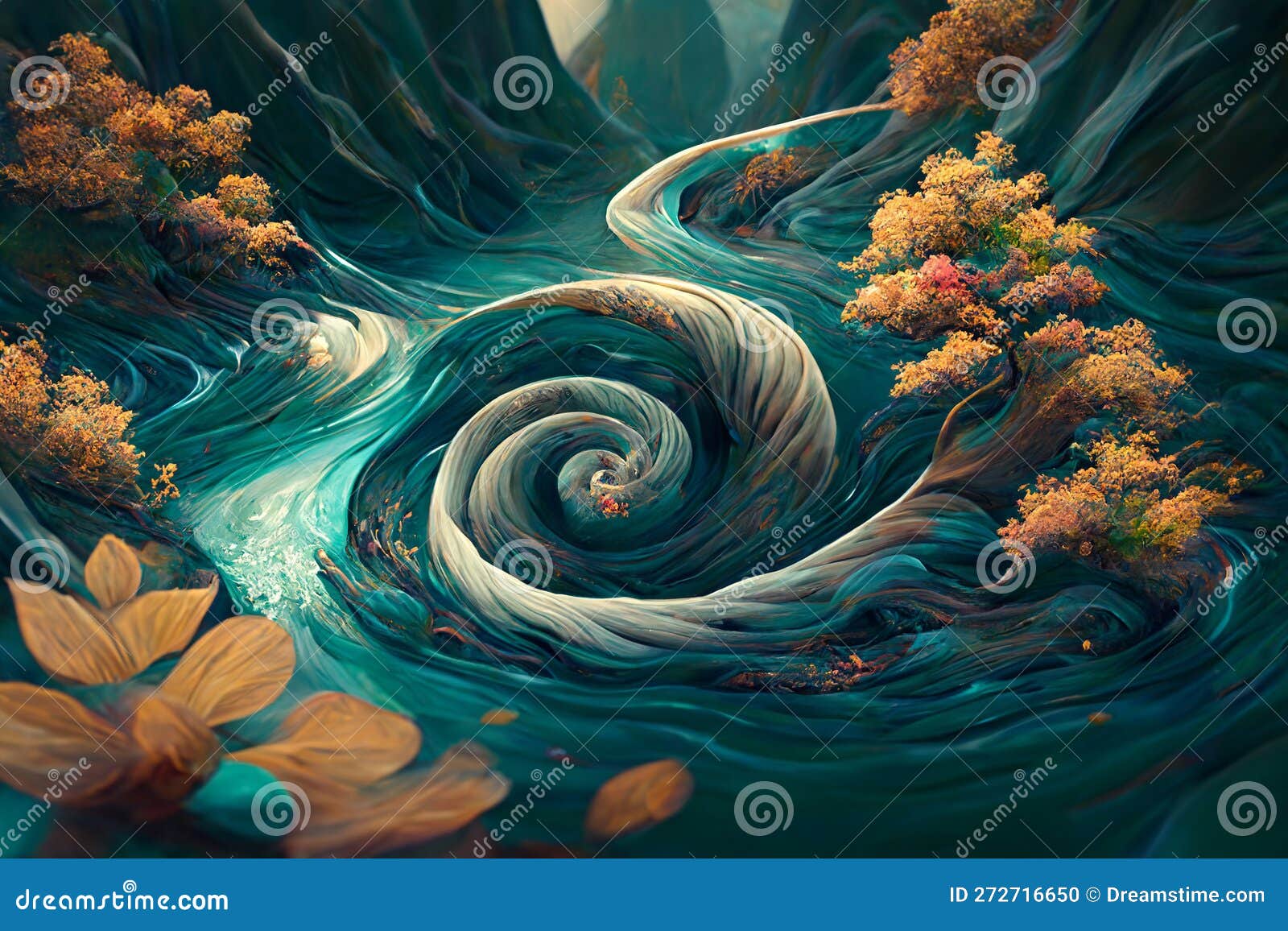 Life in Flow, Swirls and Patterns Concept. Peace and Mindfulness Stock