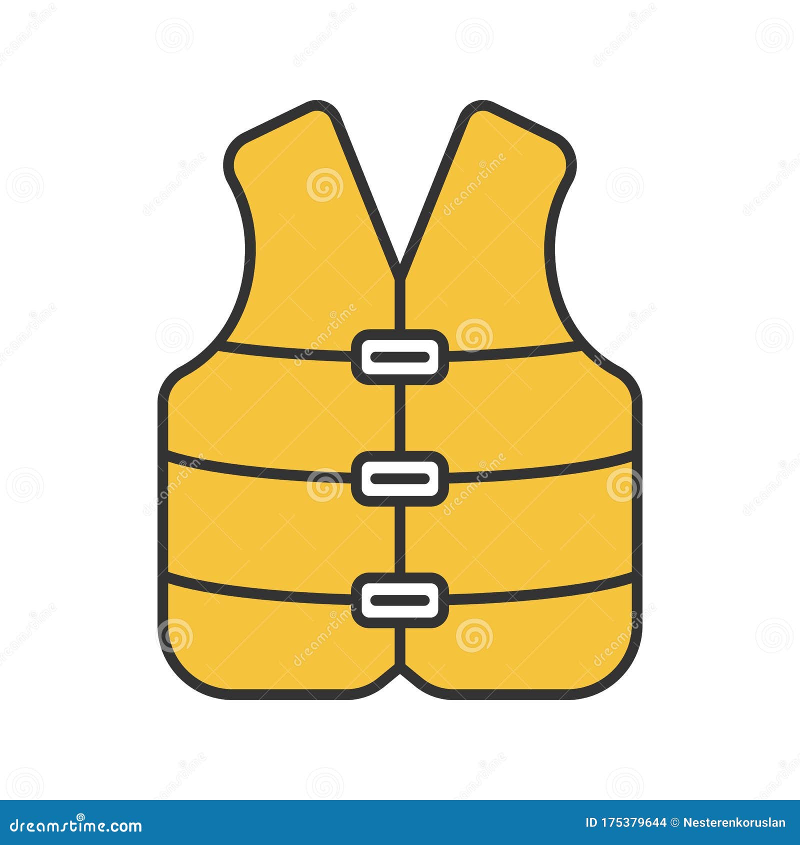 Life jacket color icon stock vector. Illustration of boating - 175379644