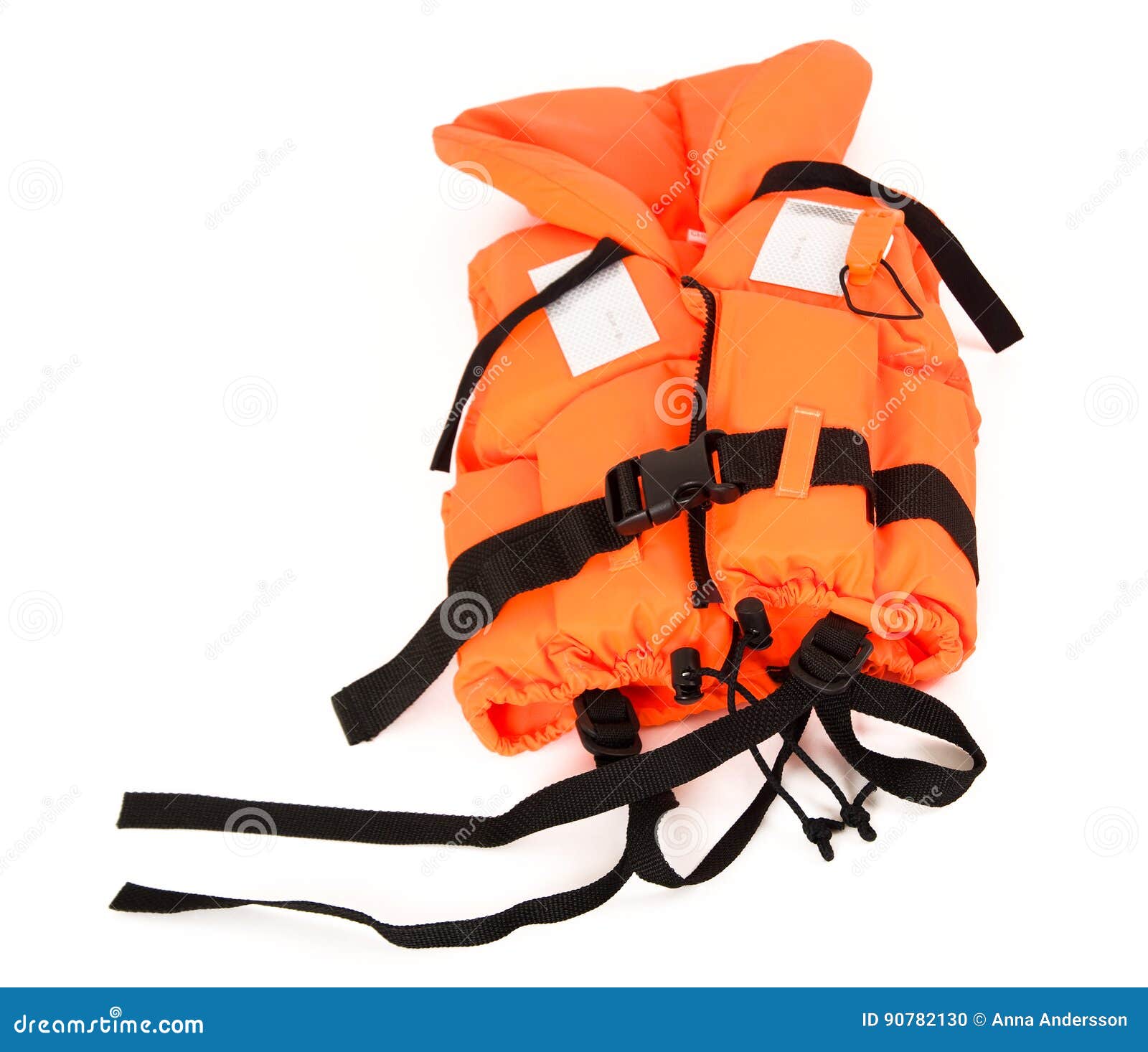 Life Jacket Isolated on White Stock Photo - Image of orange, studio ...