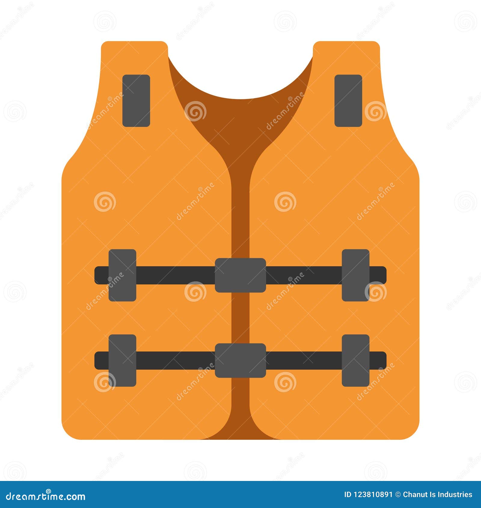 Life Jacket Flat Illustration Stock Vector - Illustration of rescue ...