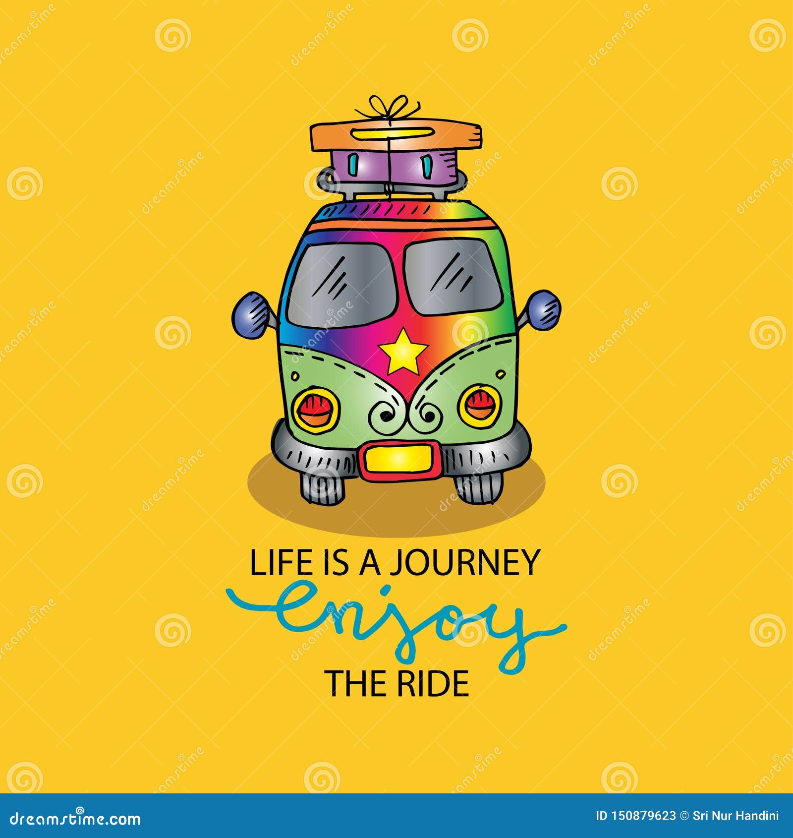 Life is a journey enjoy the ride Royalty Free Vector Image