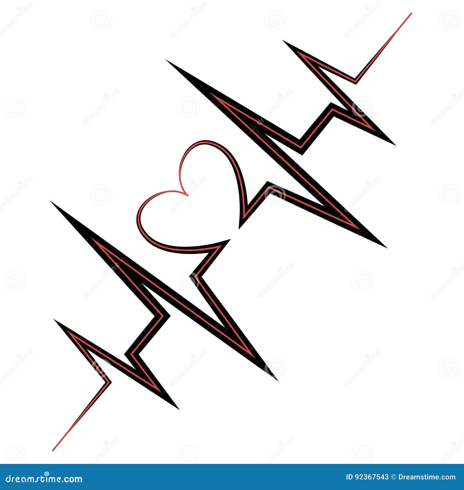 Download Life line. Symbol heart stock vector. Illustration of ...