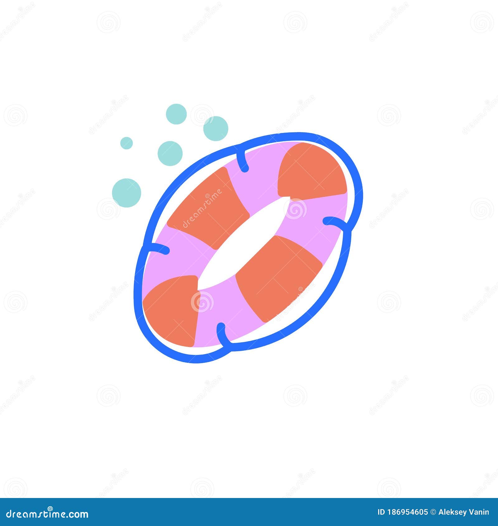 Life saver buoy flat icon stock vector. Illustration of saver - 186954605