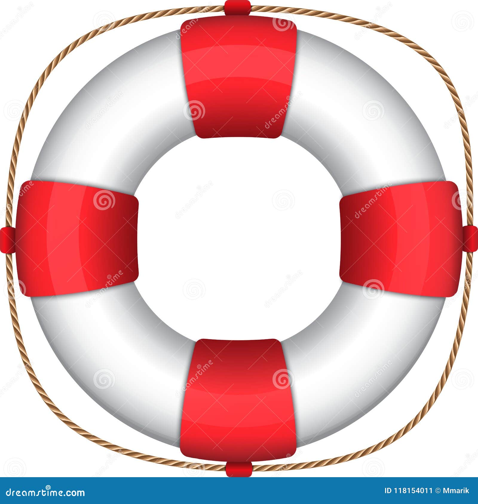 Life saver ring with rope stock vector. Illustration of insurance