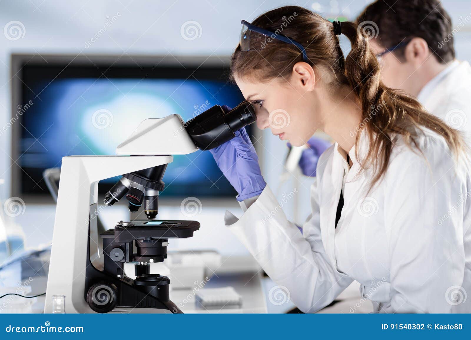 life scientist researching in the laboratory.