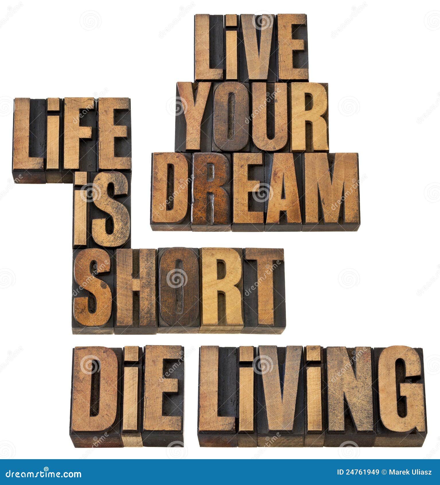 Life Is Short Live Your Dream Die Living Stock Image Image Of Typography Text
