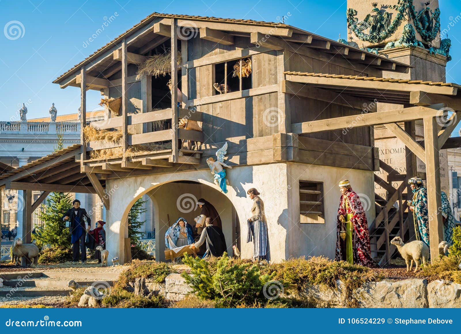 Lifesized crib in Rome editorial stock image. Image of roof 106524229