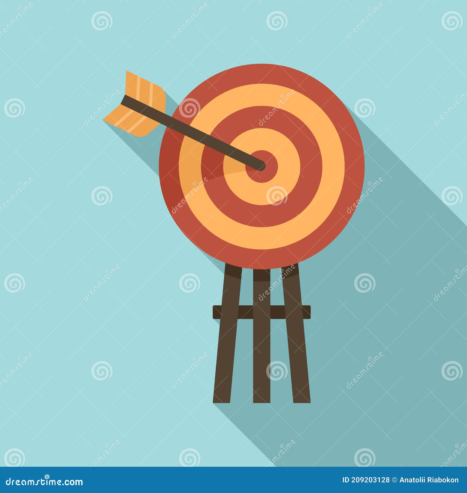 Life Skills Arch Target Icon, Flat Style Stock Vector Illustration of