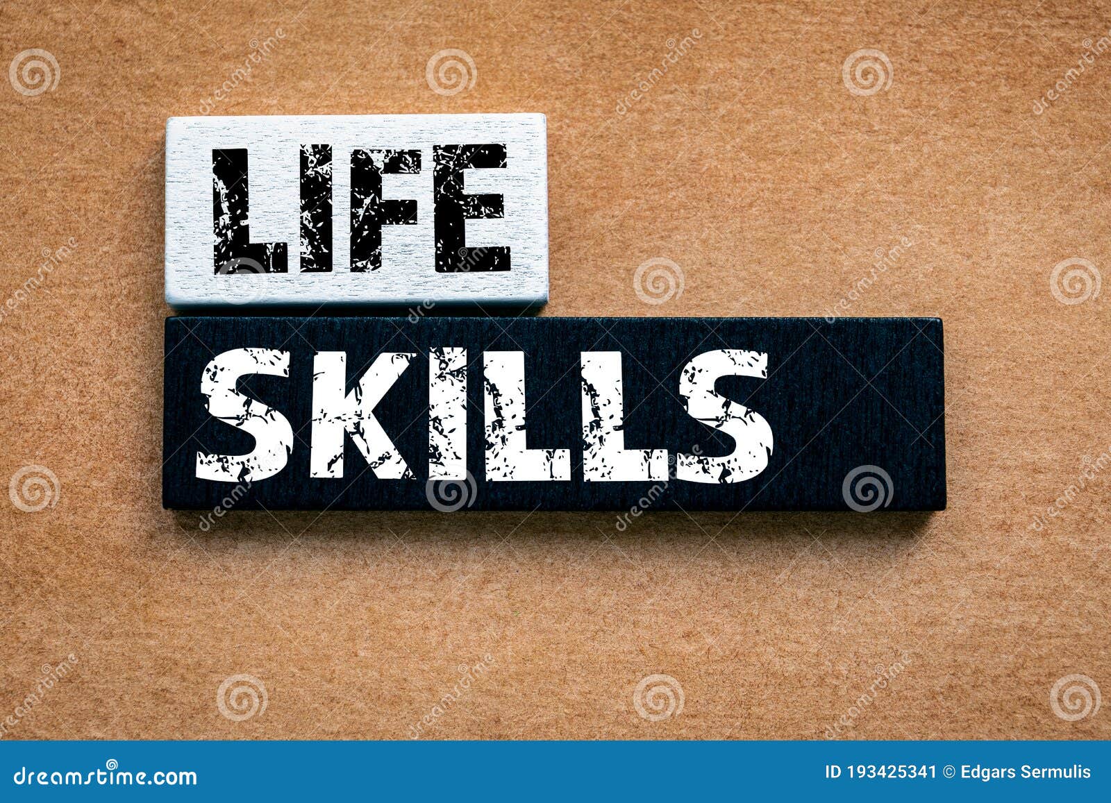 LIFE SKILLS Concept. Colored Wooden Blocks, Puzzle and Mind Game ...
