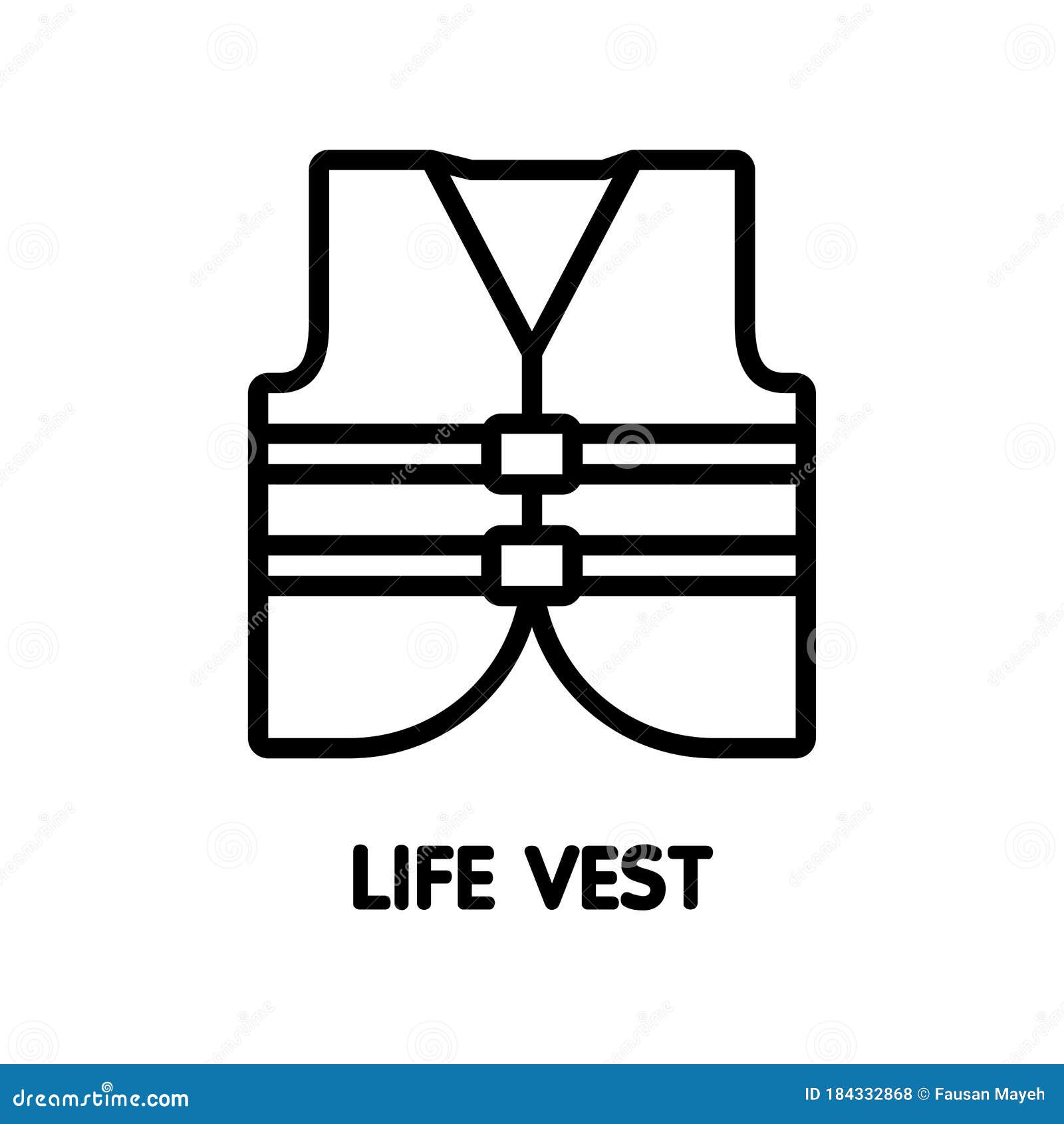Life Vest Outline Icon Design Illustration on White Background Stock ...
