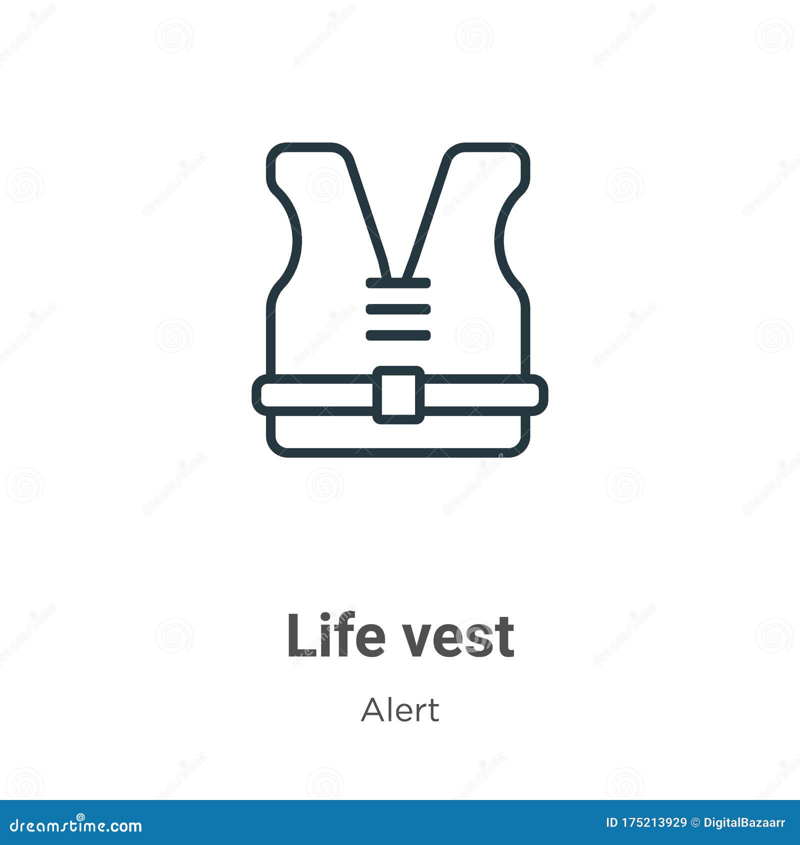 Life Vest Outline Vector Icon. Thin Line Black Life Vest Icon, Flat ...