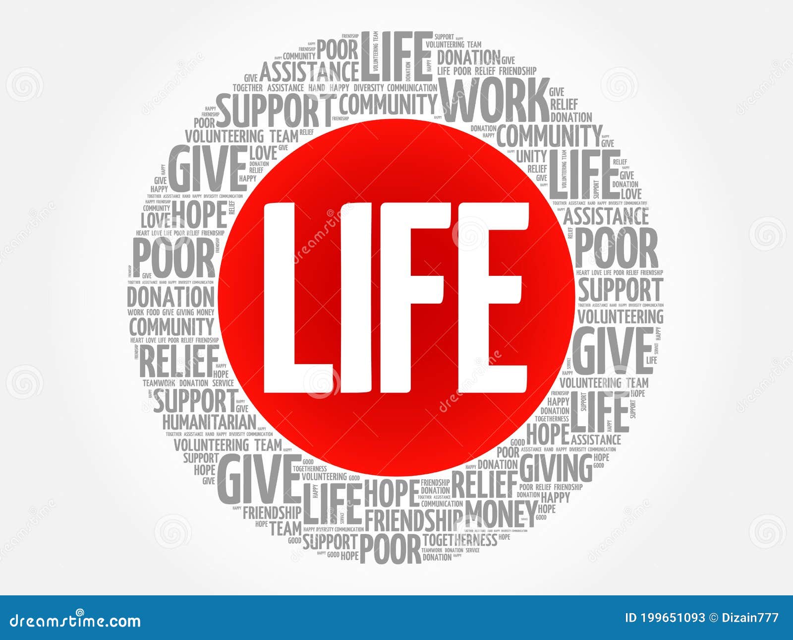 LIFE Word Cloud Collage Stock Illustration. Illustration Of Care ...