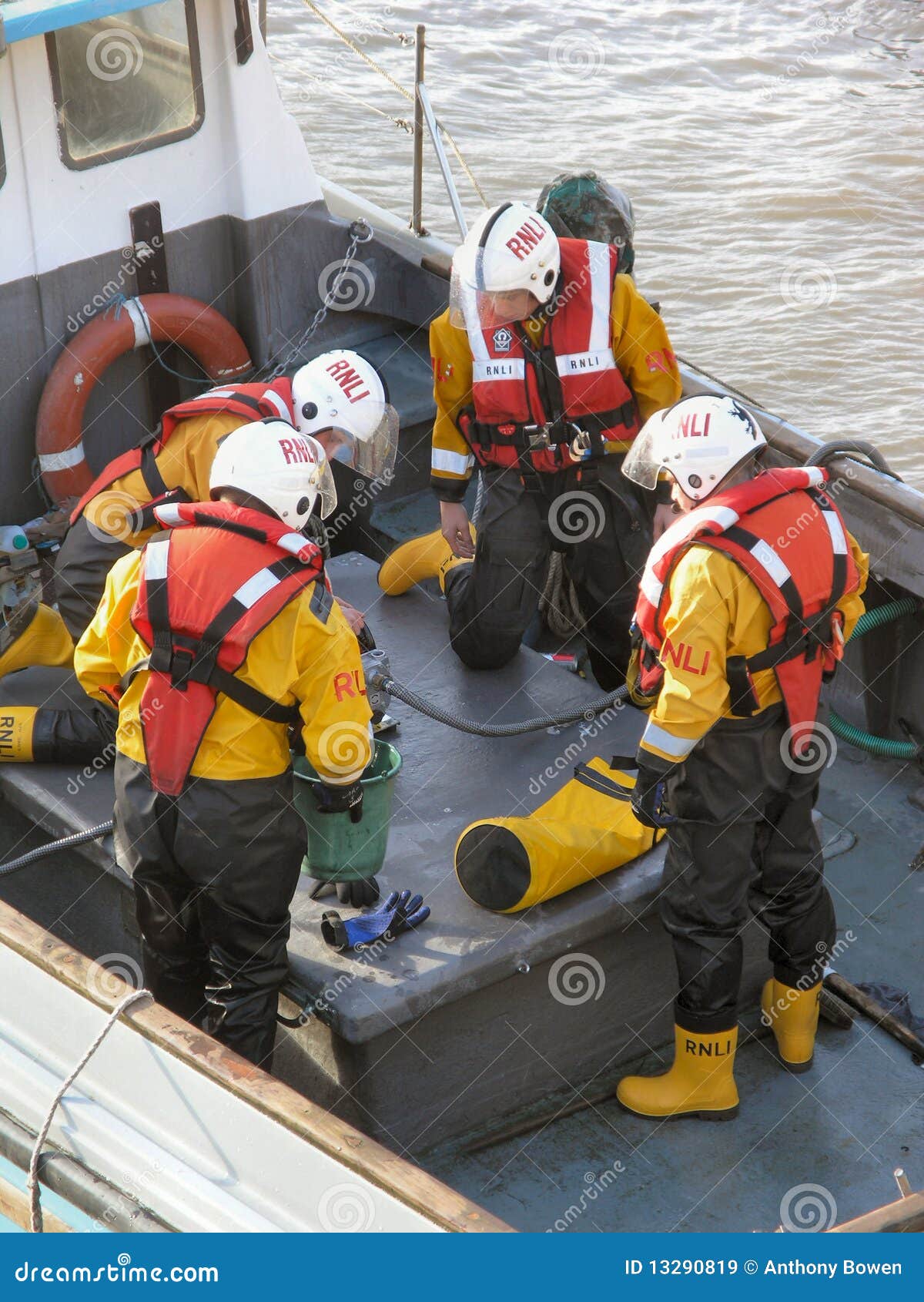 Lifeboat Crew editorial stock image. Image of lifeboat 13290819