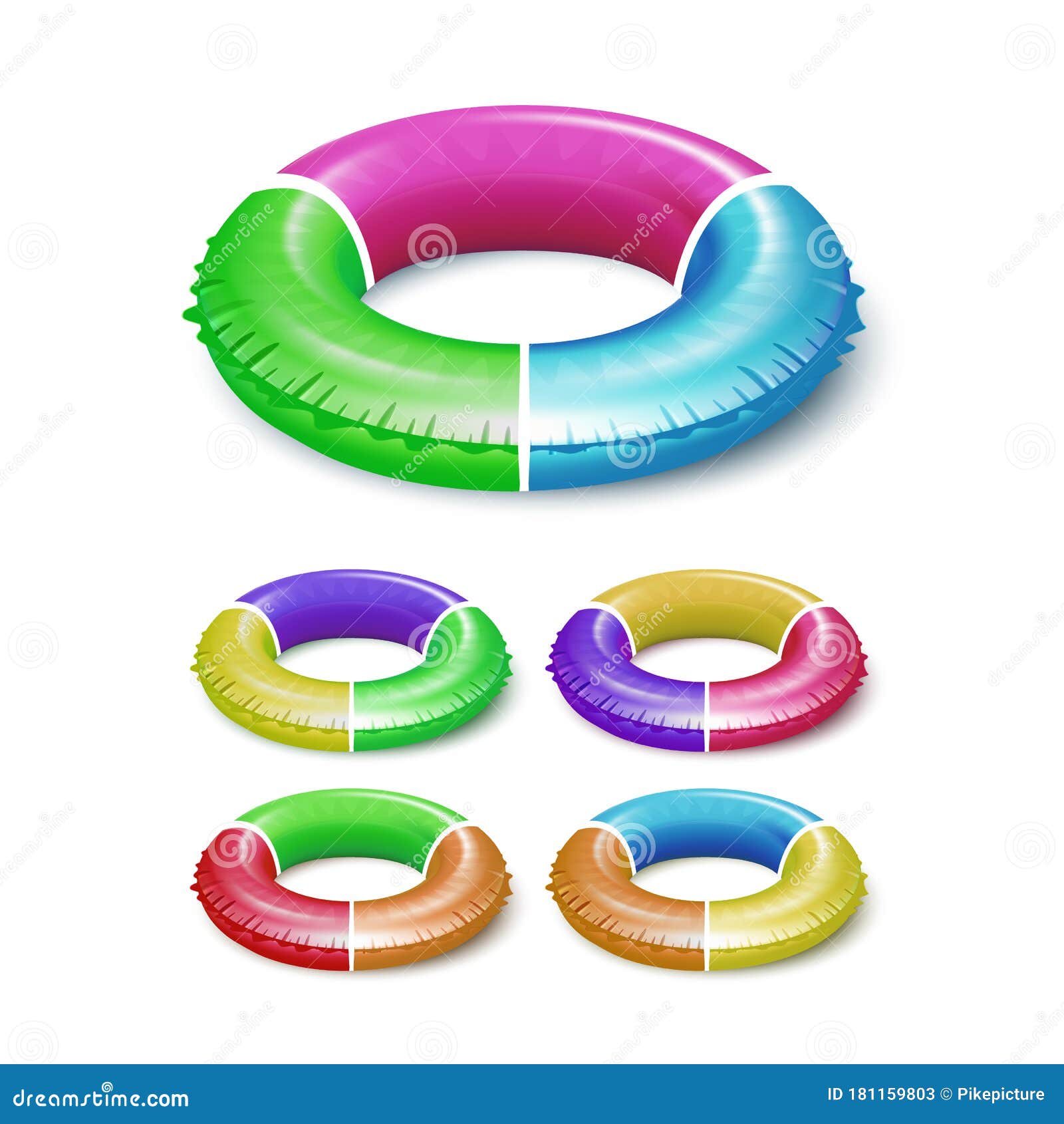 Lifebuoy Children Life Saver Equipment Set Vector Stock Vector