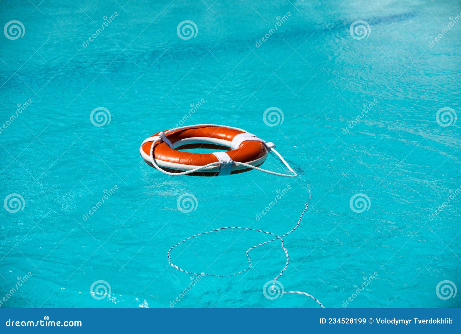 Lifebuoy on the Water Background. the Concept of Help, Rescue, Drowning ...