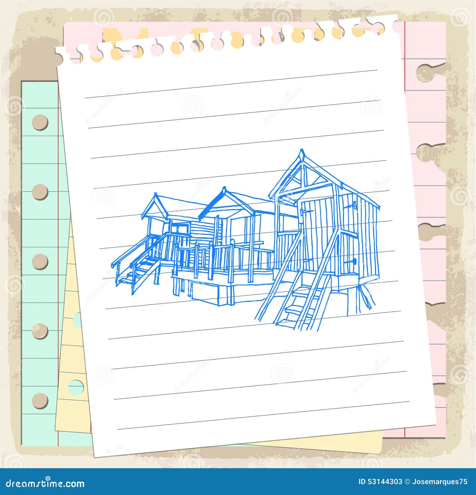 Set Of Lifeguard Station Towers Isolated On White Background. Rescue