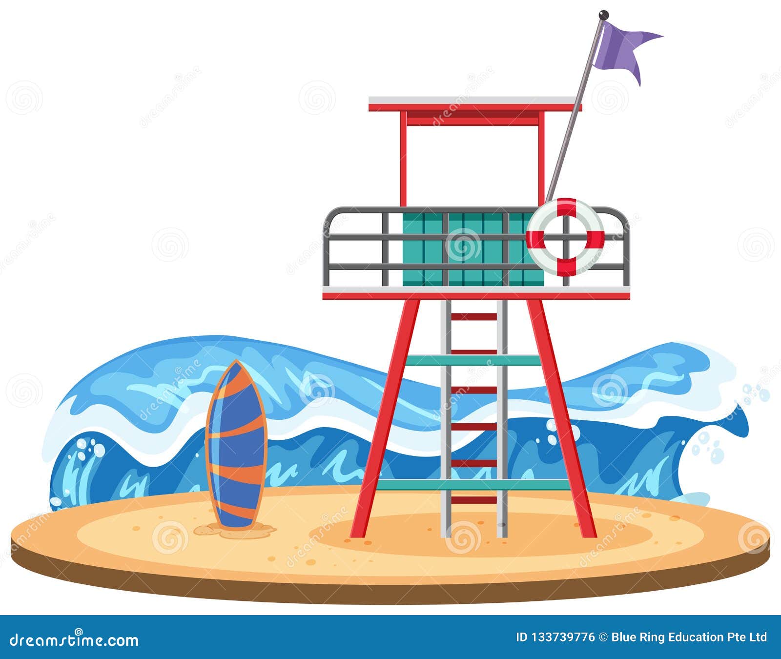 Lifeguard Tower Vector Illustration | CartoonDealer.com #99883492