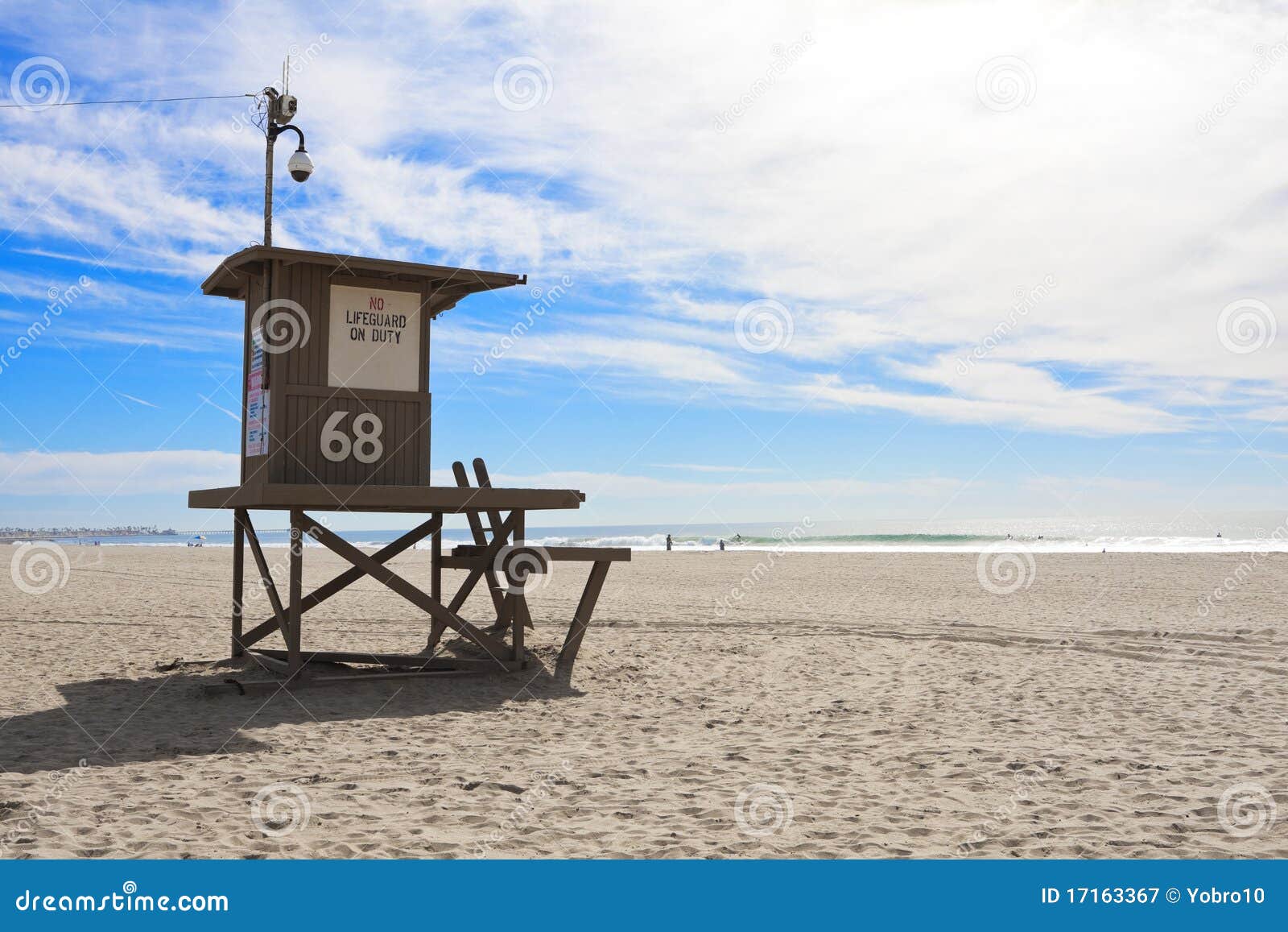lifeguard tower at newport beach, california